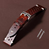Breathable Retro Genuine Leather Watchband Oil Wax Discoloration Cowhide Leather Strap 20 22mm High Quality Business Watch Band