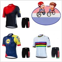 AliExpress MTB LEATT RACING Soudal Quick Step Kids Cycling Jersey Set High Quality Breathable Quick Dry Summer Children Bike Clothing Outdoor Sportswear