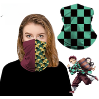 AliExpress Bandai Demon Slayer Tanjirou Cycling Mask Anime Dust Muffler Summer Scarf Cycling Accessories Hiking Scarves Cartoon Unisex Masks Gifts