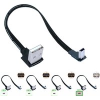 Flat soft elbow MINI USB data charging line up and down left and right T port USB car MP3 universal data cable 10CM