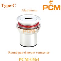 USB 3.1 Type-C Aluminum round panel mount adapter female to female connector for Embedded Systems Applications, 10Gbps, 1PC