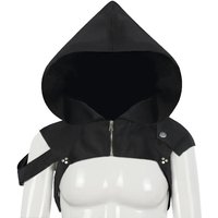 Riding Hood Cowl Scarf Halloween Steampunk Hat Neck Warmer Cosplay Accessory Helmet Gear For Adult Men Women Black