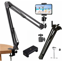 FGCLSY Flexible Arm Tripod For Phone Stand Table Folded Anchor 360° Rotation Online Desktop Laptop Video Live Overhead Shot