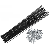 AliExpress X Autohaux 14G J Bend Bicycle Steel Spokes 136-293mm Length with Nipples Straight Head Bike Replacement Parts Black