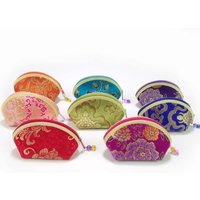 Exquisite Silk Fabric Chinese Style Purse Exquisite Zipper Coin Bag Jewelry Storage Bag Women