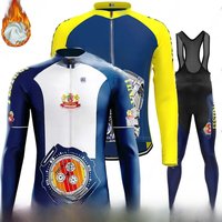 AliExpress Winter Retro 2025 Cycling Jersey Set Spanish Watches Vintage Men Long Sleeve Clothing Suit MTB Bike Road Pants Bib