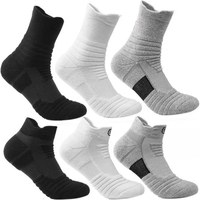 3 Pairs 100% Cotton Men Sport Socks Thick Outdoor Running Socks Football Basketball Wicking Breathable Sock Long Short Style Sox