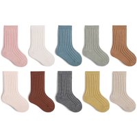 Ins Children Socks Solid Color Organic Cotton Kids Socks Soft High Elastic Toddler Socks For Baby
