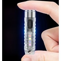 1PC Rechargeable Mini Keychain Flashlight with Magnetic Base and 10 Modes - Ideal for Camping and Outdoor Activities