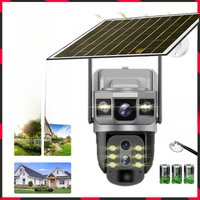 10X Optical Zoom 6K 4G SIM Solar Camera Outdoor Surveillance Cameras 12MP Dual Lens Humanoid Tracking CCTV Security Cam