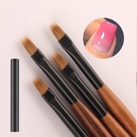 1Pc Round Wood Handle Nail Ombre Brush Nail Art Painting Pen Brush UV Gel Polish Gradient Color Acrylic Nail Drawing Pen