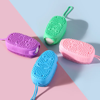 Silicone Bath Towel Shower Tool, Labor-saving And Convenient, Double-sided Bubble Brush, Sponge Bath Brush, Household Use