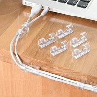 20-100PCS Cable Organizer Clips Transparent Self-Adhesive Desktop Wall USB Cable Management Wire Winder Manager PC Cable Winder