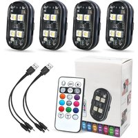 AliExpress MODERN CAR 2/4/6x Car Decoration light Atmospher Lamp Wireless LED Strobe Lights 8 Colors Warning Light for Motorcycle Car Aircraft Bike