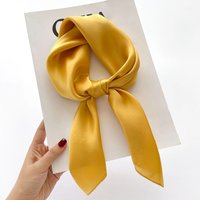 Scarf Handkerchief Plain Neck Scarf For Women Small Shawls Wraps 1 PC Bandanna Head Scarfs 70x70CM Square Headband Hijab Scarves