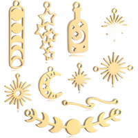 5pcs/Lot DIY Stainless Steel Sun&Moon&Star Charms Pendant For Jewelry Making Earrings Necklace Bracelet Connector Accessories