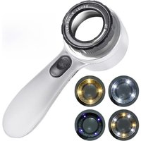 30X Magnifier with 4 Color LED Light Handheld Rechargeable Magnifier Antiques Jewelry Appreciation Reading Books