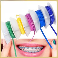 4.57m/Roll Dental Orthodontic Power Chain Elastic Rubber Band Colored Continuous/Short/Long Type for Braces Dentist Supply