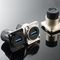 AVSSZ USB3.0 2.0 Type A Cable Connector High-speed Transmission Solderless Socket Female to Female Panel Mount Chassis Connector