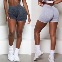 AliExpress CEODOGG Washing Seamless High Stretch Sports Yoga Shorts Women V Back Hip Gym Cycling Elastic Tights Denim Active Exercise Shorts XP285