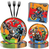 AliExpress NONE Motor Cross Party Disposable Tableware Paper Plates Cups Napkins Dirt Bike Party Supplies Kids Motorcycle Birthday Party Decor