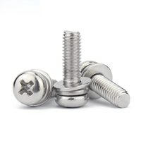 Cross Recessed Pan Head Screw with Washer Stainless Steel M2 M3 M4 M5 M6 M8 Three Combination Machine sems screw