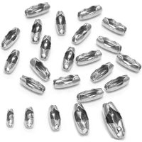 50pcs/Lot 1.2-6.0mm Stainless Steel Ball Chain Connector Clasps End Beads Crimp for DIY Jewelry Making Finding Supplies