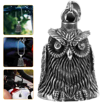 AliExpress NONE Stainless Steel Retro Owl Keychain Motorcycle Accessories Bike Charm Good Luck Bell Pendant Metal Keyring Motorcycle Parts