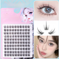 Yelix Manga Lashes Large Capacity Dolly Lashes Cluster Cat Eye Lash Soft Cross Wispy False Eyelashes Eyelash Extension