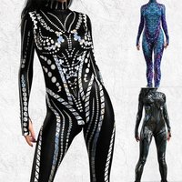 AliExpress role jugar Women Punk Black Jumpsuit 3D Digital Printing Irregular Lines Adults Cosplay Bodysuit Carnival Party Unisex Cycling Catsuit 2025