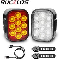 AliExpress BUCKLOS Bike Headlight Taillight USB Rechargeable Set Bicycle Front Rear Lamp LED Cycling Tail Lights MTB Light Accessories