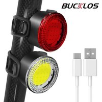 BUCKLOS Fahrrad COB-Lichtset USB-Aufladung Hochsichtbares Rücklicht 500lm MTB Rennrad-Licht Lampe Fahrradzubehör