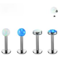 G23 Titanium Opal Piercing 16G Internal Thread 3/4/5mm Labret Industrial Ear Tragus Piercing Nose Lip Implant Grade Body Jewelry