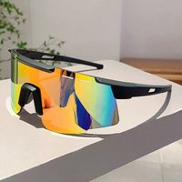 AliExpress KAMMPT Rimless Mirror Sports Goggle Men 2024 New Punk Wrapped Round Outdoor Cycling Shades Trendy Futuristic Anti-UV Sun Glasses