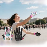 AliExpress Kyncilor 1 pair of fun donut parent-child cycling gloves, anti slip breathable touch screen mountain cycling gloves, suitable for cycling