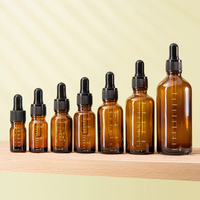5ml-100ml Dropper Bottles with Scale Reagent Eye Drop Amber Glass Aromatherapy Liquid Pipette Bottle Travel Refillable Bottles