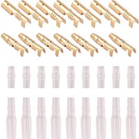 200PCS 3.9mm Bullet Connectors Kit Brass Bullet Male Female Wire Terminals Connector with Insulation Cover for Motorcycle Motor