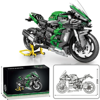 AliExpress AMAZINGBLOKS 2088PCS H2 SX Motorcycle Building Blocks City Racing Motor Bike Model Bricks Desktop Decoration Display Children's DIY Toy Gifts
