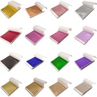 100Pcs Individually Packaged Imitation Gold Silver Leaf Foil Papers For DIY Epoxy Resin Craft Nail Art Jewelry Making Home Decor