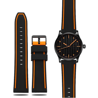 For Meidou Rudder Orange Rudder Navigator M005 Black Silicone Watch Strap Men's Omega Joint Name Swatch Universal Watchband