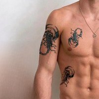 Waterproof Temporary Scorpion Wolf Lion Body Art Arm Shoulder Chest Skull Wing Tattoo Sticker Women/Men Hot Sale 14.8*21 Cm