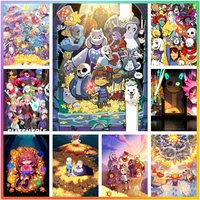 Undertale Game Hot Anime Cartoon Diamond Painting 5D DIY Cross Stitch Set New Arrivals Mosaic Embroidery Art House Printed Gift