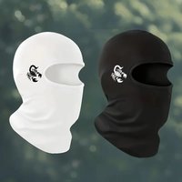 AliExpress NONE 2pcs Men's Summer Breathable Cycling Balaclava with Cool Print Design, Polyester Full Face Mask UV Protection, Casual Style