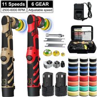 12V Kabelloser Mini-Autopolierer, Drahtlose Autopoliermaschine mit 1/1,5/2 Zoll Polierpads-Set für Autowachs, Einstellbare Geschwindigkeit