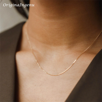 14K Gold Filled Liquid Chain Necklace Dainty Necklace Gold Filled Choker Tarnish Resistant Necklace Vintage Jewelry
