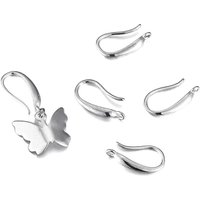 20PCS Fashion Jewelry Findings Genuine 925 Silver Earrings For Women Smooth Hook Ear For Design DIY Jewelry Making