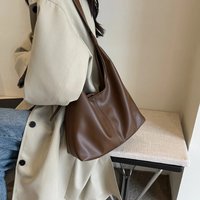 Women Hobo Bag Simple PU Leather Solid Shoulder Bag Fashion Large Capacity Tote Handbag Slouchy Underarm Bag