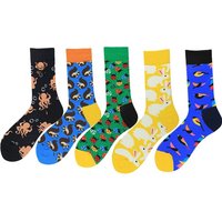 Kawaii Colorful Men Socks Cute Animals Rabbit Octopus Printing Pattern Art Socks Funny Fashion Cartoon Skateboard Cotton Sokken