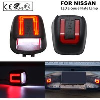 LED License Plate Light For Nissan Navara D40 Titan Xterra Armada Frontier For Suzuki Equator 2PCS White+Red Number Plate Lamps