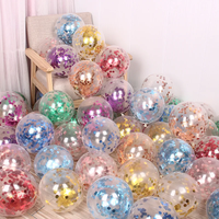 12 inch Transparent Balloon Rose Gold Confetti Sequins Latex Balloons Wedding Birthdy party Banquet Decor Glitter Clear Balloon